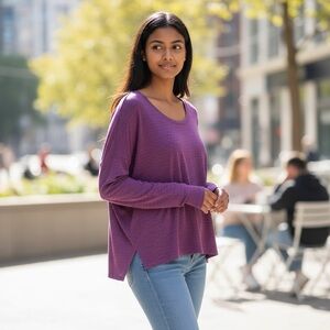 Tek Gear Women's Long Sleeve Top - Rich Purple